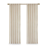 Room Darkening Metallic Printed Poly Velvet Rod Pocket/Back Tab Window Panel Pair Ivory 37x84"