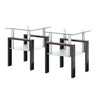 Modern Tempered Glass Tea Table, End Square Table For Living Room