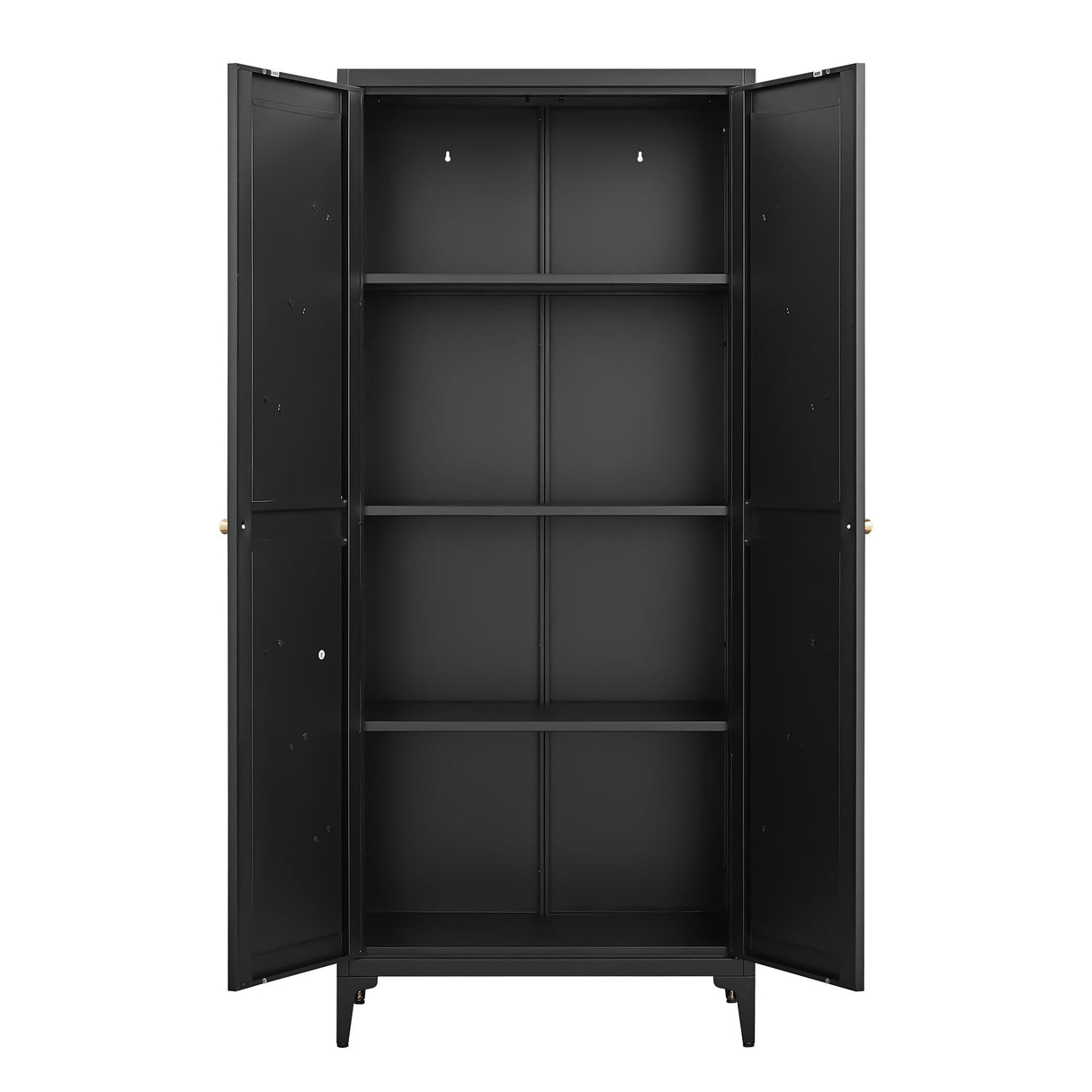 Adjustable 2 Door Kitchen Pantry Cabinet With Striped Design
