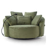 Swivel Accent Barrel Chair With Adjustable Phone Holder, 5 Pillows For Living Room