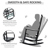 Outsunny outdoor rocking chair, patio wooden rocking chair with smooth armrests, high back for garden, balcony, porch, supports up to 352 lbs., black
