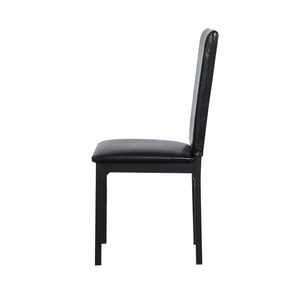 Furniture 5 Piece Metal Dinette Set with Faux Marble Top - Black