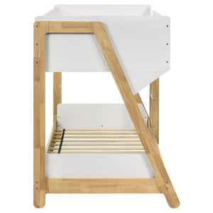Fjord - Twin Over Twin Bunk Bed, Fits Standard Mattresses - White / Natural