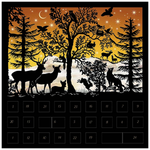 Woodland Creatures Under Winter Stars: A Christmas Eve Silhouette Advent Card