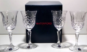 Waterford Crystal CASTLES OF IRELAND Set of 4 White Wine Glasses 7"