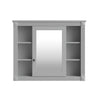 Wall Mounted Bathroom Storage Cabinet with Mirror - Blue, White, or Dark Gray