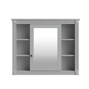 Wall Mounted Bathroom Storage Cabinet With Mirror, Cabinet With 6 Open Shelves And Adjustable Interior