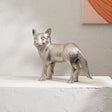 Wild-Fox-Aluminum-Nickel-Finished-Animal-Sculpture-–-14x5.5x11.5'--Elegant-Table-Décor-Accent-Piece-