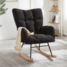 Glider Chair for Living Room Tufted Upholstered Teddy Fabric Rocking Chair