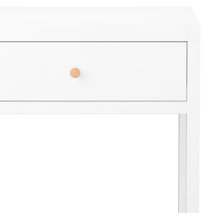 Nightstand With Drawer, Minimalist Bedside Table, Compact End Table For Bedroom - White