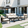 U_Style Multi-Person Outdoor Steel Sofa Set with Coffee Table
