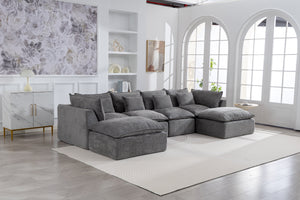 129.8" Width Modular Sectional Sofa with 2 Ottomans