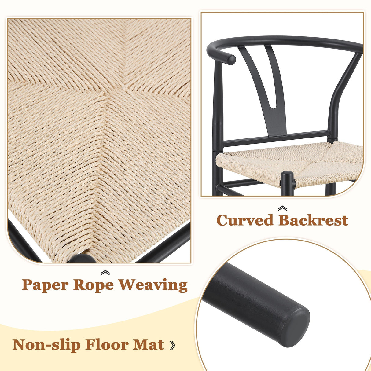 Wesborn Chair - Y-Shaped Medieval Style Armchair for Dining Table, Set of 4