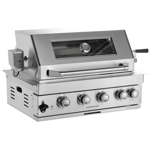 Built-In Outdoor Kitchen LPG Gas Grill 60000 Btu, Drop-In Ice Box With BBQ Tool Set - Silver