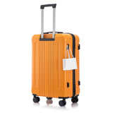 3-Piece ABS Spinner Wheel Luggage Set in Black and Orange
