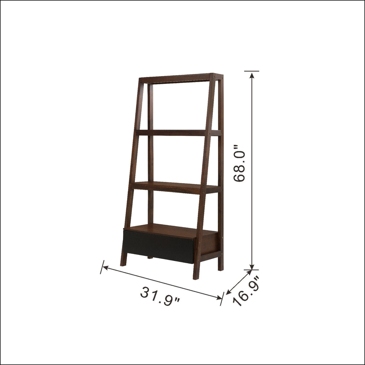 Ladder Shelf, Ladder Style Display Shelf - Natural Wood / Brown