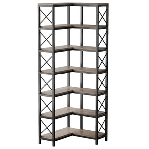 7 Tier Corner Bookshelf Storage Unit for Living Room