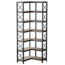 7 Tier Corner Bookshelf, Storage Unit For Living Room