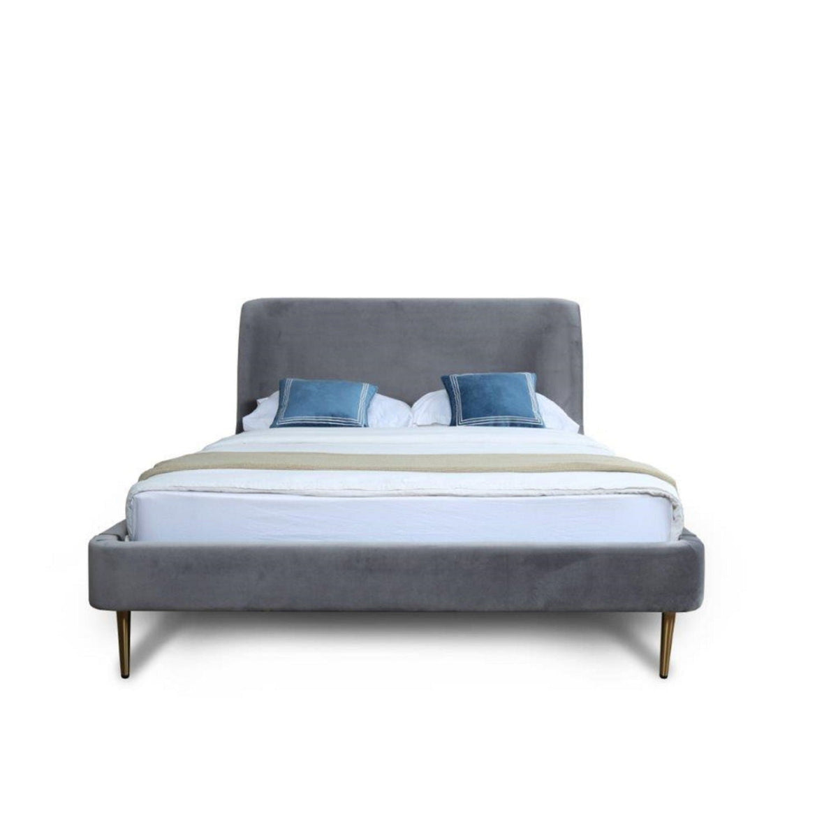 Heather - Upholstered Bed With Curved Headboard