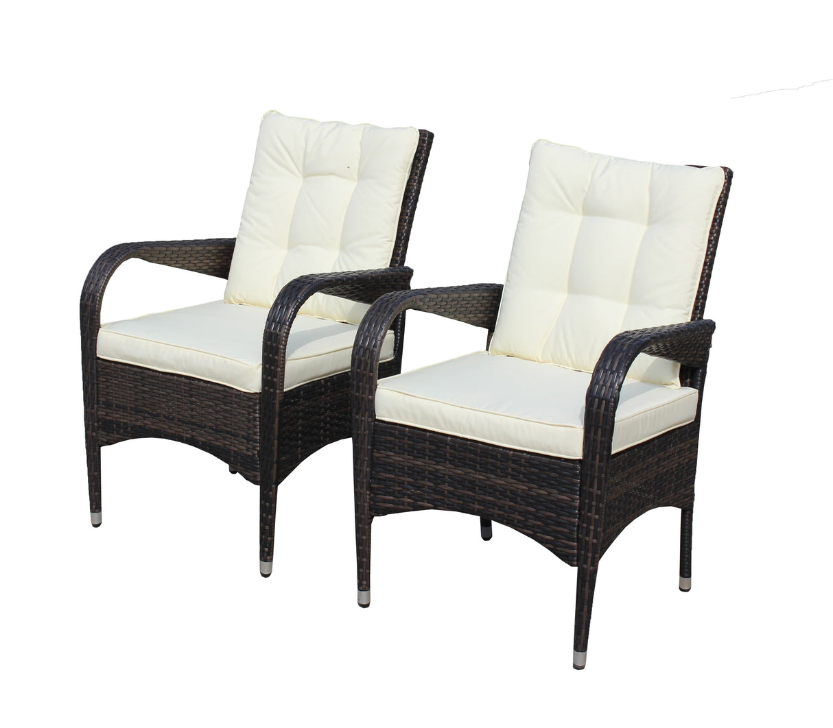 2-Piece Liberatore Dining Chairs with Beige Cushions