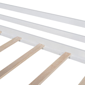 Loft House Bed With Ladder And Slide, With board And Light Strip On The Roof