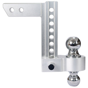 Alu - Adjustable Trailer Drop Hitch 2" Receiver 8" Adjustable - Silver
