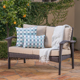 The Superior Comfort All-Weather Wicker Loveseat by Christopher Knight Home