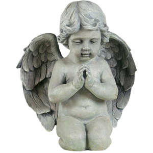 Sitting Cherub - 9.5 inch Garden Statue -