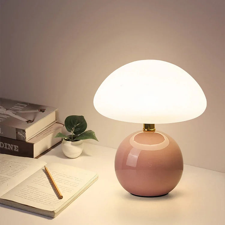 Mushroom Table Lamp French Cream Bauhaus Style Bedside Light