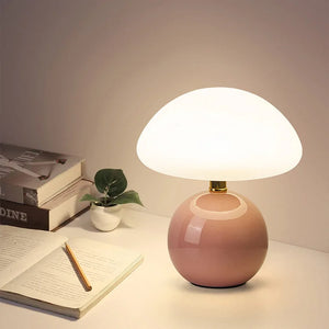 Mushroom Table Lamp French Cream Bauhaus Style Bedside Light