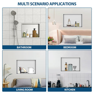 Stainless Steel Shower Niche With Seamless Design For Bathroom Storage