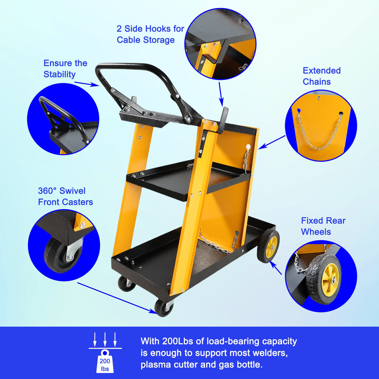 Multi Function 3 Tier Welding Cart