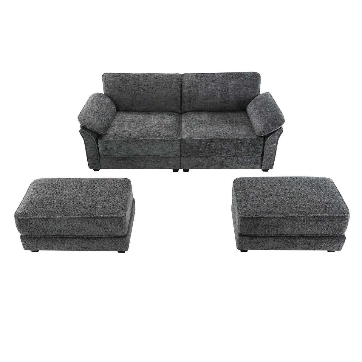 The Adelle Adaptable Gray Chenille Modular Sofa Bed