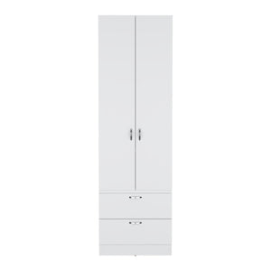 Armoire Wardrobe 76" H, Hanging Rod, 2 Drawers, 1 Shelf