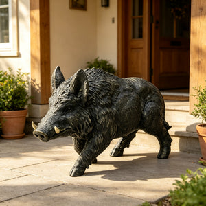 Simulated Wild Boar Resin Garden Statue