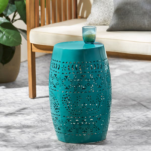 12" Outdoor Lace Cut Side Table