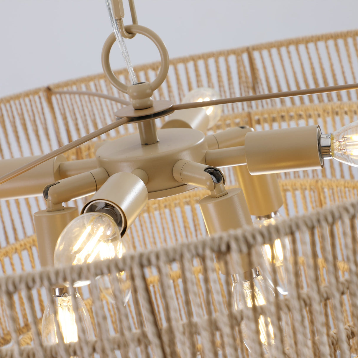 24" Modern 5-Layer Woven Hemp Rope Chandelier