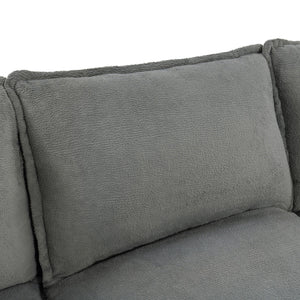 Modern Loveseat Sofa, Upholstered Couch With Side Storage Pockets