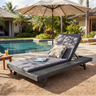 Lounge Chaise Set in Acacia Wood