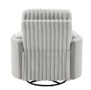 Emee Corduroy Glider Recliner With Swivel - Gray