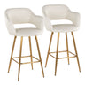 Margarite - Contemporary Fixed Height Counter Stool With Footrest (Set of 2) With Square