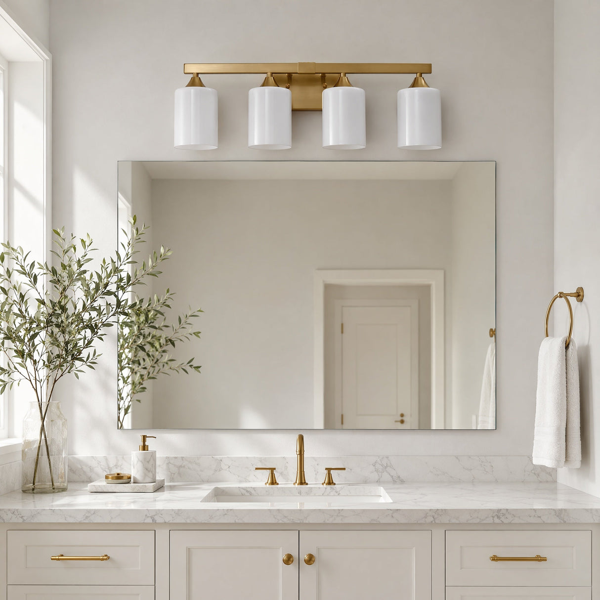 4-Light Brushed Bathroom Vanity Wall Light
