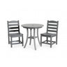3 Piece Outdoor Dining Set, Round Patio Table With 2 Armless Chairs