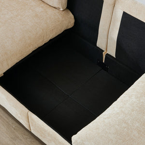 96.5" L Shape Sectional Couch with Ottoman