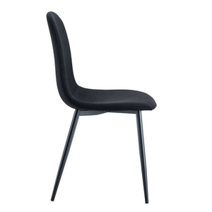 Modern Medieval Style Cushioned Side Chairs Set With Metal Legs For Kitchens