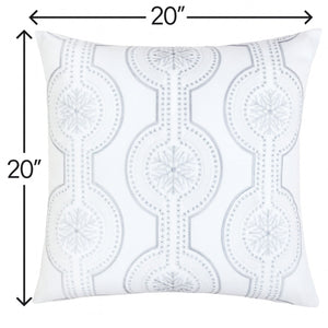 Holiday Throw Pillow With Snowflake Embroidery