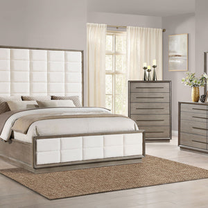 Prescott - 2 Drawers Nightstand With Open Shelf - Taupe