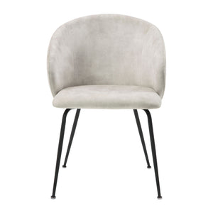 Velvet Upholstery Side Chairs 2 Piece Set With Metal Legs Modern Home Furniture - Beige