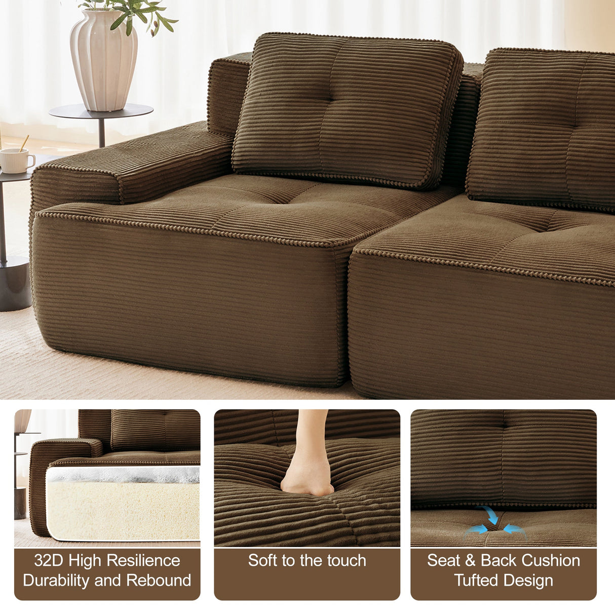 Modular Deep-Seat Sofa Set