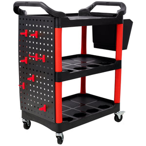 3 Tier Rolling Auto Detail Cart with Wheels